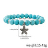 Jewelry Turquoise Beaded Stretchy Rope Bracelet Handmade With Tree Of Life Pendant For Women