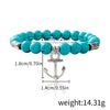 Jewelry Turquoise Beaded Stretchy Rope Bracelet Handmade With Tree Of Life Pendant For Women