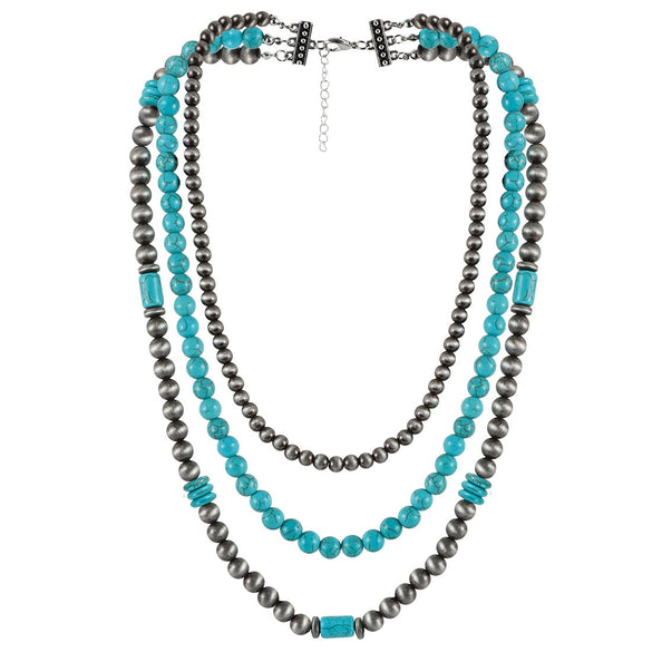 Jewelry Turquoise Plastic Geometric Bohemian Handmade Necklace