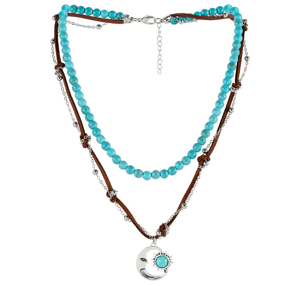 Jewelry Turquoise Plastic Geometric Bohemian Handmade Necklace
