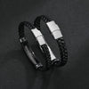 Jewelry Twist Woven Leather Stainless Steel Bracelet Engraved Electroplated