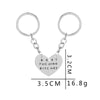 Jewelry Two Piece Splicing Heart Necklace Keychain