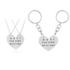 Jewelry Two Piece Splicing Heart Necklace Keychain
