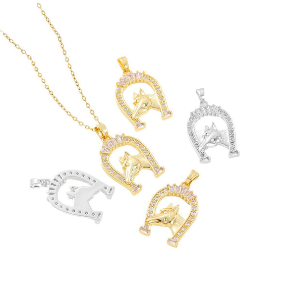 Jewelry Unicorn Copper Pendant Necklace With U Shaped Pattern And Electroplating Design For Women