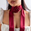 Jewelry Vintage Collar Rose Camellia Chocker Tassel Satin Flower Handmade Cloth Necklace For Women