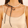 Jewelry Vintage Court Beaded Imitation Pearl Flannel Tassel Necklace Geometric Electroplated Women's Accessories