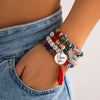 Jewelry Vintage Handmade Alloy Bracelet With Leaves And Geometric Pattern Electroplated