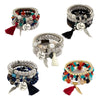 Jewelry Vintage Handmade Alloy Bracelet With Leaves And Geometric Pattern Electroplated