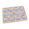 Jewelry Watch Bracelet Display Tray Wooden Frame Velvet Log Material 12 Grid Plate Artistic Style