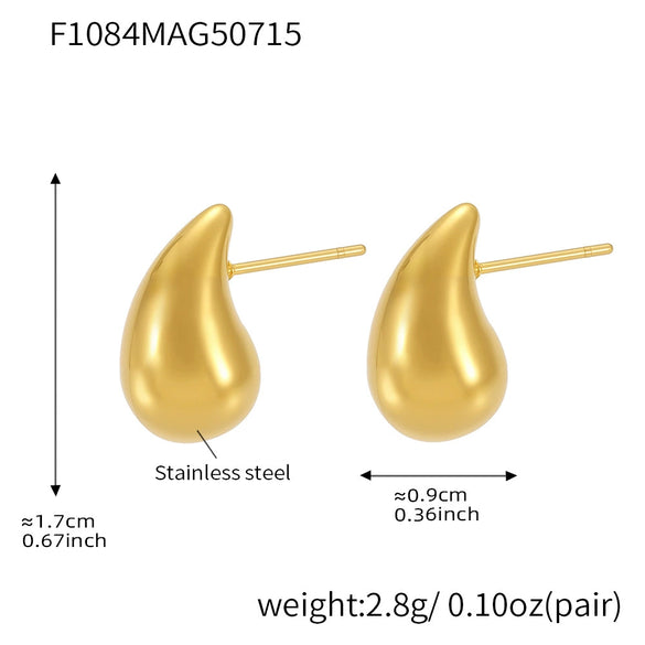 Jewelry Water Drop Hollow Electroplated Titanium Steel Fashion Earrings For Women