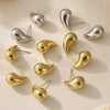 Jewelry Water Drop Hollow Electroplated Titanium Steel Fashion Earrings For Women