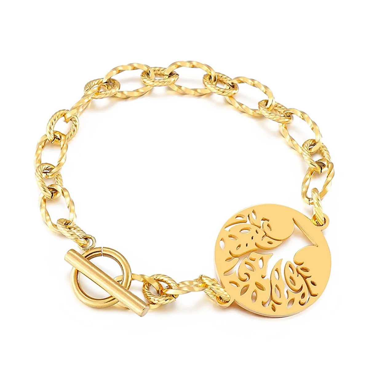 Jewelry Wholesale Popular Retro Metal Personality Stainless Steel Tree Of Life Ot Buckle Bracelet