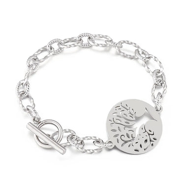 Jewelry Wholesale Popular Retro Metal Personality Stainless Steel Tree Of Life Ot Buckle Bracelet