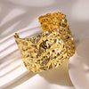 Jewelry Wide Bracelet Iron Gold Platinum Steel Color Geometric Electroplated Irregular Texture Open Fashion Personality