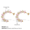 Jewelry Women Fashion Light Luxury Colorful Natural Stone Abacus Bead 316L Stainless Steel Electroplating Bracelet Earrings