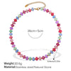 Jewelry Women Fashion Light Luxury Colorful Natural Stone Abacus Bead 316L Stainless Steel Electroplating Bracelet Earrings