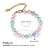 Jewelry Women Fashion Light Luxury Colorful Natural Stone Abacus Bead 316L Stainless Steel Electroplating Bracelet Earrings