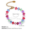 Jewelry Women Fashion Light Luxury Colorful Natural Stone Abacus Bead 316L Stainless Steel Electroplating Bracelet Earrings