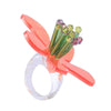 Jewelry Women Plexiglass Resin Tube Braided Weaving Flowers Earrings Ring Necklace