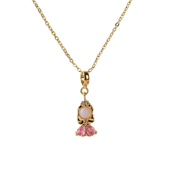 Jewelry Women Princess Pendant Necklace Zircon Inlaid With Cartoon Characters