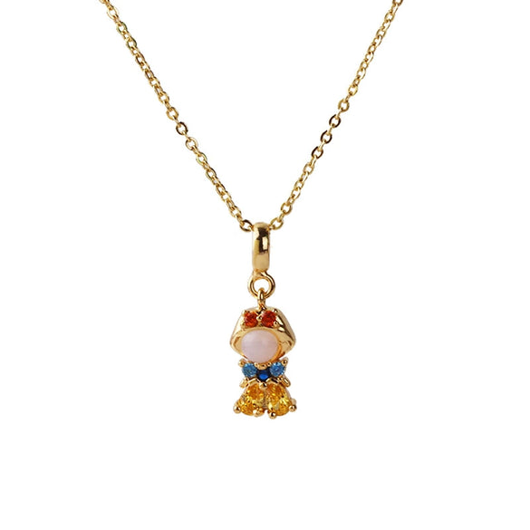 Jewelry Women Princess Pendant Necklace Zircon Inlaid With Cartoon Characters