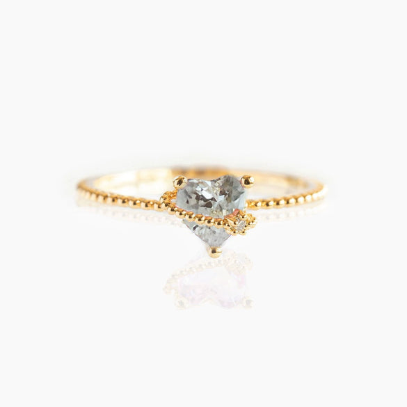 Jewelry Women's Colorful Zircon Ring With Bear Heart Flower Butterfly Fruit Pattern Environmental Protection Copper Real Gold Plated Electroplating