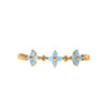 Jewelry Women's Copper Geometric Flower Butterfly Ring Electroplated