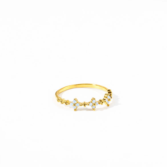 Jewelry Women's Copper Geometric Flower Butterfly Ring Electroplated