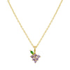 Jewelry Women's Copper Rhinestone Fruitshaped Pendant Clavicle Necklace With Zircon