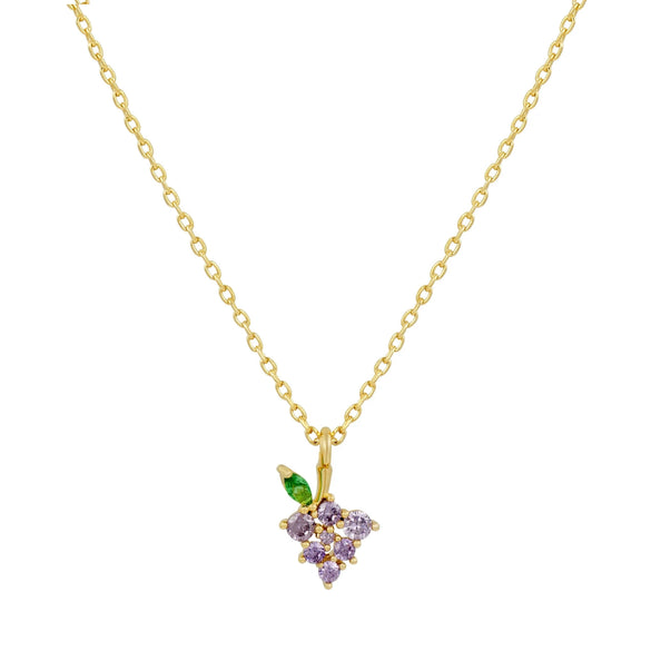 Jewelry Women's Copper Rhinestone Fruitshaped Pendant Clavicle Necklace With Zircon