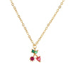 Jewelry Women's Copper Rhinestone Fruitshaped Pendant Clavicle Necklace With Zircon