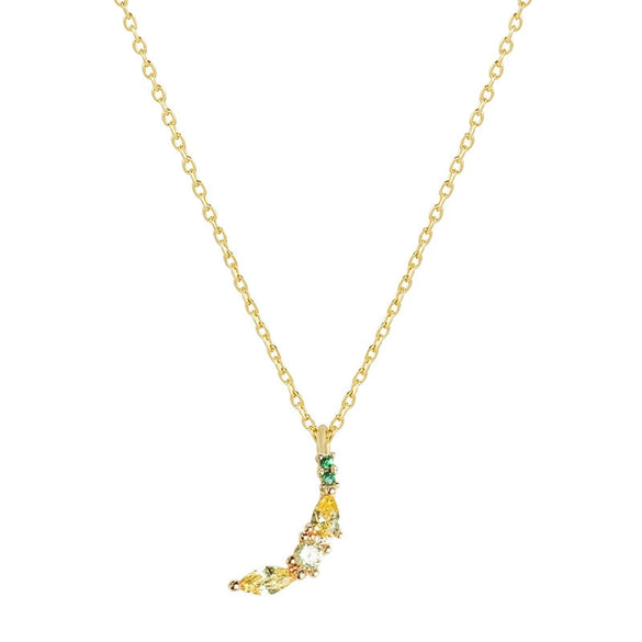 Jewelry Women's Copper Rhinestone Fruitshaped Pendant Clavicle Necklace With Zircon