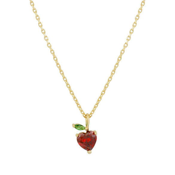 Jewelry Women's Copper Rhinestone Fruitshaped Pendant Clavicle Necklace With Zircon