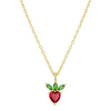 Jewelry Women's Copper Rhinestone Fruitshaped Pendant Clavicle Necklace With Zircon