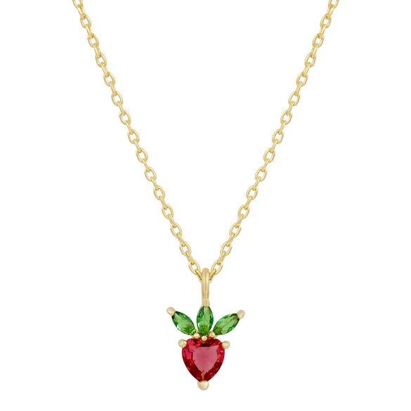 Jewelry Women's Copper Rhinestone Fruitshaped Pendant Clavicle Necklace With Zircon