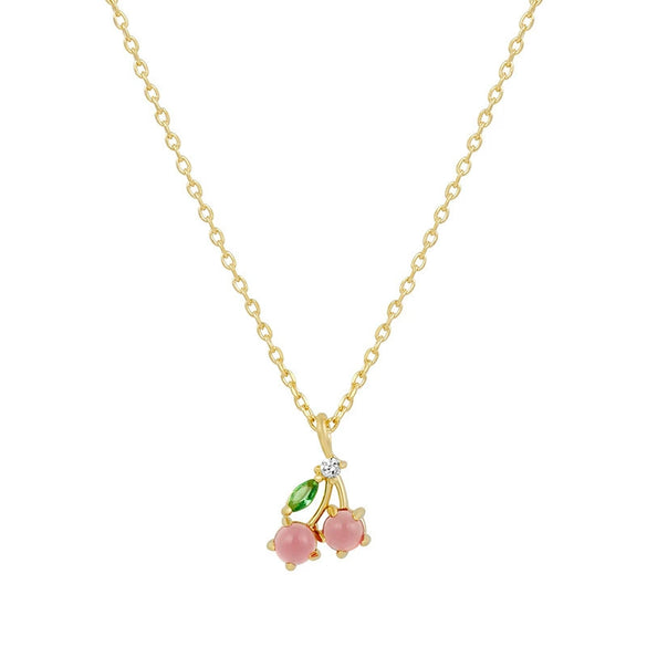 Jewelry Women's Copper Rhinestone Fruitshaped Pendant Clavicle Necklace With Zircon