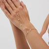 Jewelry Women's Geometric Crystal Pearl Beaded Copper Chain Finger Bracelet With Electroplating