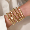 Jewelry Women's Handmade Geometric Ccb Multilayer Stacked Beads Elastic Rope Bracelet Suit