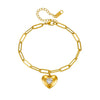 Jewelry Women's Love Bracelet Titanium Steel Heart Shape Pendant Electroplating
