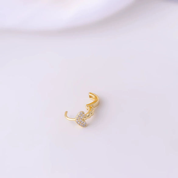 Jewelry Women's Metal Geometric Shape Microinlaid Zircon Ear Bone Small Ear Buckle Piercing Electroplated