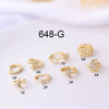 Jewelry Women's Metal Geometric Shape Microinlaid Zircon Ear Bone Small Ear Buckle Piercing Electroplated