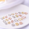 Jewelry Women's Metal Geometric Shape Microinlaid Zircon Ear Bone Small Ear Buckle Piercing Electroplated