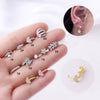 Jewelry Women's Metal Geometric Shape Microinlaid Zircon Ear Bone Small Ear Buckle Piercing Electroplated