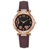 Jewelry Women's Quartz Watch Plastic Case Pu Strap Stainless Steel Buckle Round Dial Leisure Style