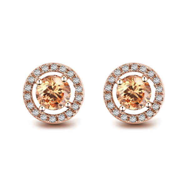 Jewelry Women's Round Earrings Brass Goldplated Geometric Mosaic With Artificial Gemstones And Semiprecious Stones