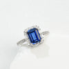 Jewelry Women's S925 Silver Ring Inlaid Cultivating Emeralds Geometric Style Set With Gems