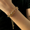 Jewelry Women's Simple Geometric Hollow Bracelet With Cuba Buckle Rhinestone Iron