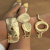 Jewelry Zinc Alloy Asymmetric Smooth Bracelet Heavy Industry Design Electroplating