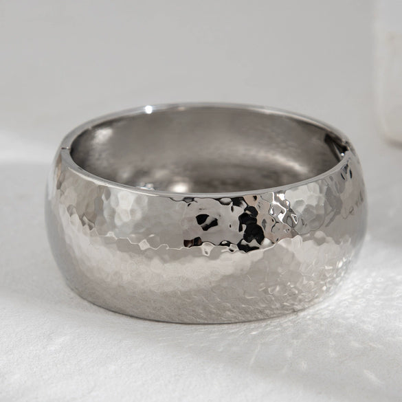Jewelry Zinc Alloy Asymmetric Smooth Bracelet Heavy Industry Design Electroplating