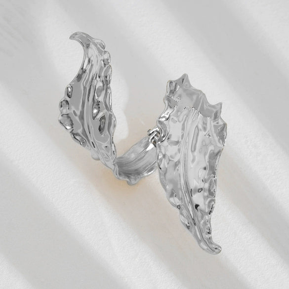 Jewelry Zinc Alloy Exaggerated Leaves Winding Opening Bracelet Electroplating